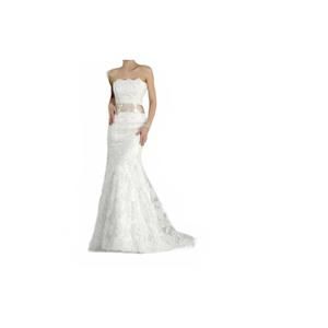 NEW IMPRESSION BRIDAL mermaid lace wedding dress in ivory/champagne